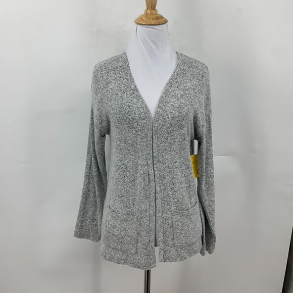 Rumi + Ryder Cardigan Womens L Large Gray Pockets Open Front Long Sleeve Knit - Picture 2 of 15